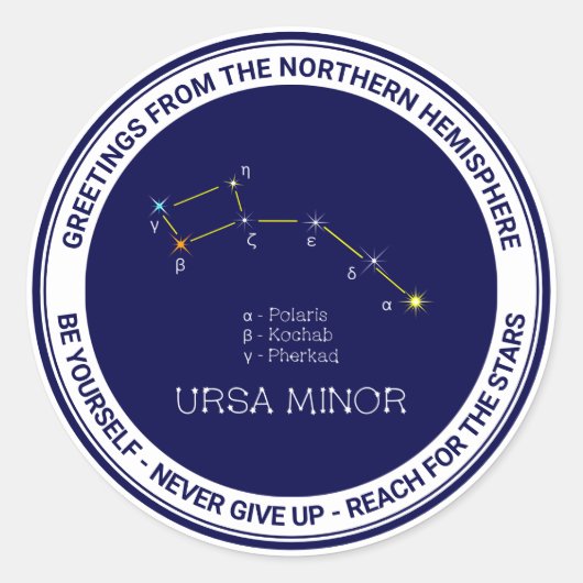 Konstellation Ursa Minor Runder Aufkleber (Vorderseite)