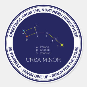 Konstellation Ursa Minor Runder Aufkleber