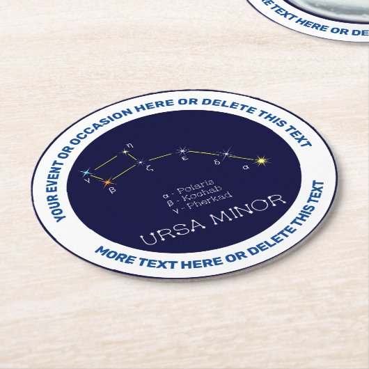 Konstellation Ursa Minor Runder Pappuntersetzer (Angewinkelt)