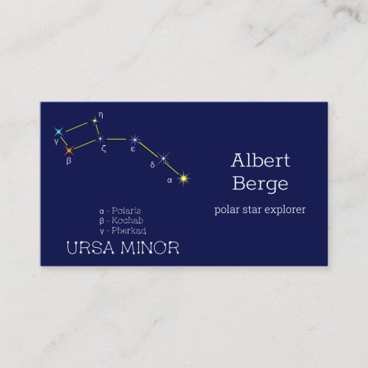 Konstellation Ursa Minor Visitenkarte (Vorderseite)