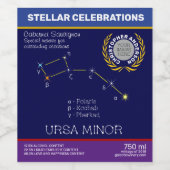 Konstellation Ursa Minor Weinetikett (Einzelnes Label)