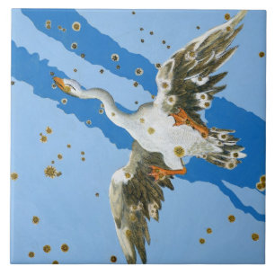 Konstellation von Cygnus, von "Uranometria" writte Fliese