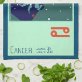 Konstellation von Krebskranken Vintage Zodiakastas Geschirrtuch (Gefaltet)