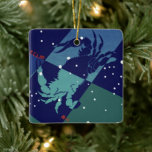 Konstellation von Krebskranken Vintage Zodiakastas Keramikornament<br><div class="desc">Vintage Illustration Astrologie und Himmelsdesign mit einer blauen antiken Sternkarte von Krebs,  der Krebse. Krebs ist das vierte astrologische Zeichen in der Zodiaka,  das aus der Konstellation des Krebses stammt.</div>