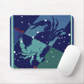 Konstellation von Krebskranken Vintage Zodiakastas Mousepad (Mit Mouse)