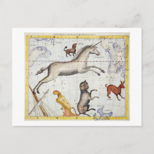 Konstellation von Monoceros mit Canis Major und Mi Postkarte