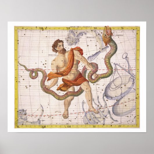 Konstellation von Ophiucus und Serpens, Platte 22  Poster (Vorne)