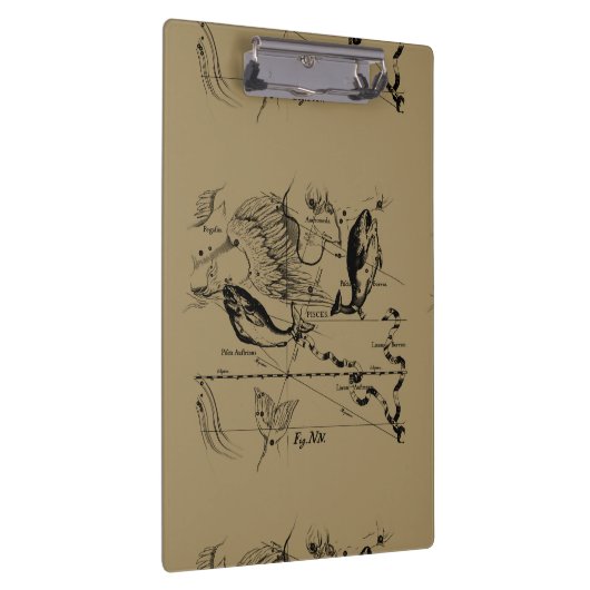 Konstellation von Pisces Hevelius um 1690 Klemmbrett (Rechts)