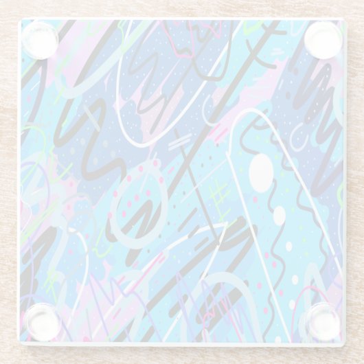 Konstellationen Abstrakter Kunst Glasuntersetzer (Rückseite)