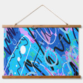 Konstellationen Abstrakter Kunst Wandteppich Mit Holzrahmen (Vorne)