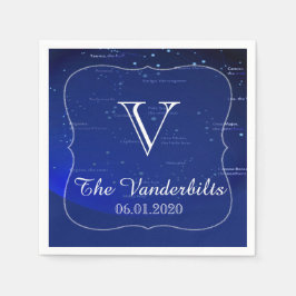 Konstellationen auf Blue Wedding Napkin Serviette