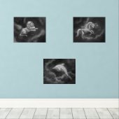 Konstellationen von Löwen, Einhorn und Dolphin Bilderwand Sets (Holzboden)