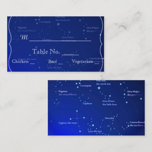 Konstellationen zu Blue Wedding Platzkarten (Vorne/Hinten)