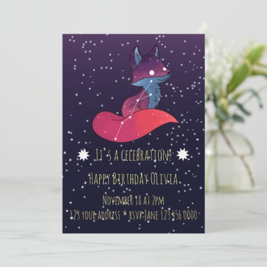 Konstellationsfuchs Einladung (Stehend Vorderseite)