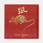 Konstellationszeichen für Ratten Chinesisches Horo Magnet (Vorne)