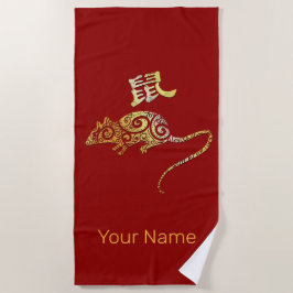 Konstellationszeichen für Ratten Chinesisches Horo Strandtuch