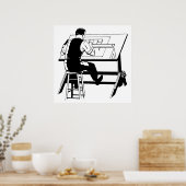 Konstrukteur, der eine Illustration von Tabellen e Poster (Küche)