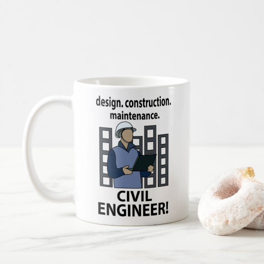 Konstrukteur für zivile Ingenieure, Ziviler Ingeni Kaffeetasse (Mit Donut)