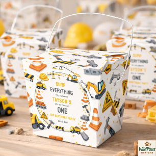 Konstruktion 1. Geburtstag Baustellen-LKW-Party Geschenkschachtel