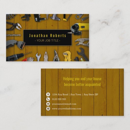 Konstruktion| AN| Handlicher Mann Visitenkarte (Vorne/Hinten)