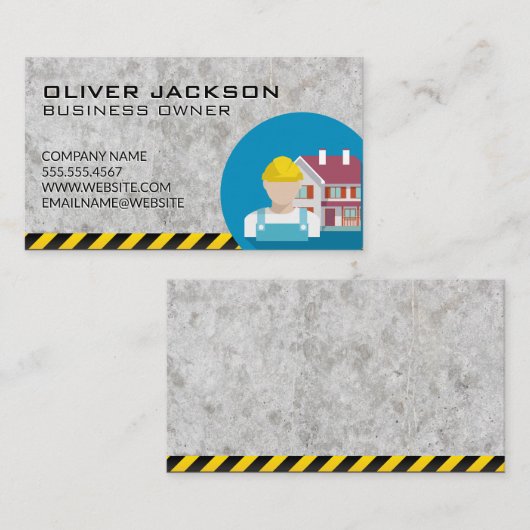 Konstruktion | Arbeitnehmer | Zuhause Builder Visitenkarte (Vorne/Hinten)