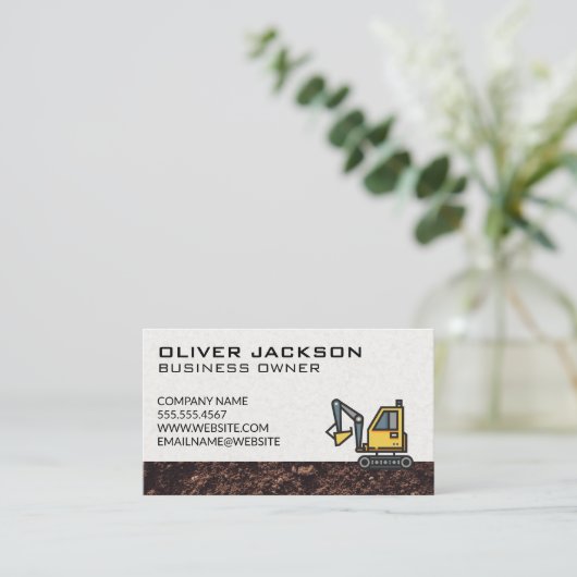 Konstruktion | Bagger | Dirt Visitenkarte (Stehend Vorderseite)