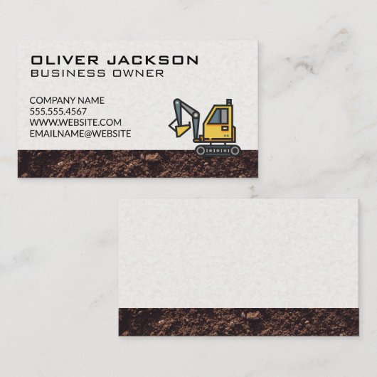 Konstruktion | Bagger | Dirt Visitenkarte (Vorne/Hinten)