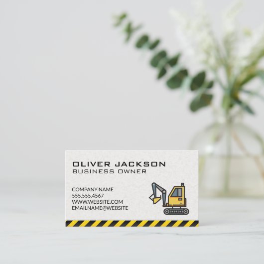 Konstruktion | Bagger Visitenkarte (Stehend Vorderseite)