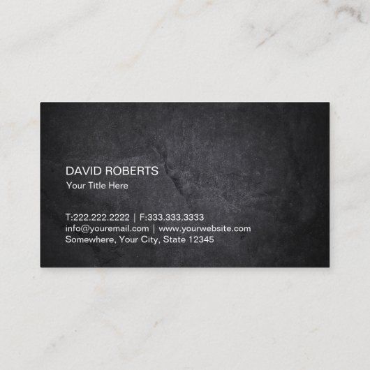 Konstruktion Beruflicher schwarzer Stone Textur Visitenkarte (Rückseite)