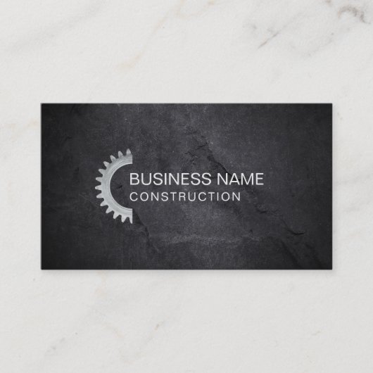 Konstruktion Beruflicher schwarzer Stone Textur Visitenkarte (Vorderseite)