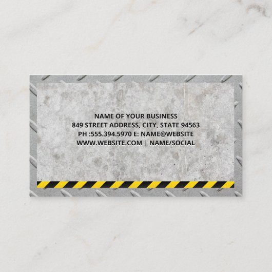 Konstruktion | Beton | Road Roller Blue Print Visitenkarte (Rückseite)