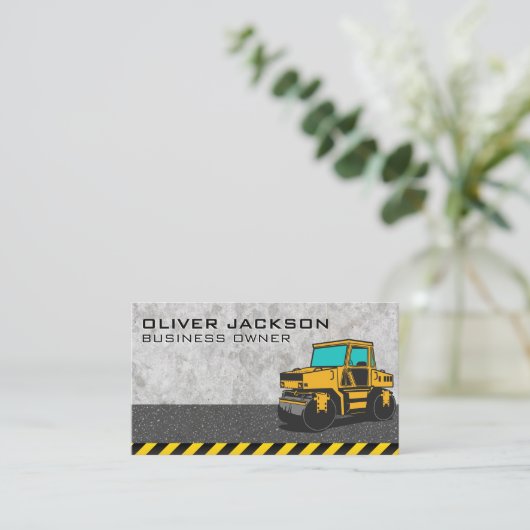 Konstruktion | Betonfarben | Straßenwalze Visitenkarte (Stehend Vorderseite)