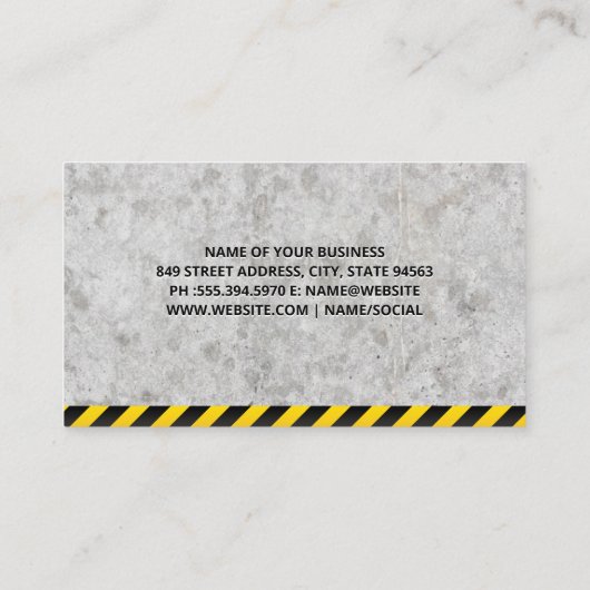 Konstruktion | Betonfarben | Straßenwalze Visitenkarte (Rückseite)