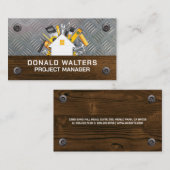 Konstruktion | Blechstahl | Holz | Schrauben Visitenkarte (Vorne/Hinten)