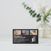 Konstruktion | Blue Collar | Real Anwesen Visitenkarte (Stehend Vorderseite)