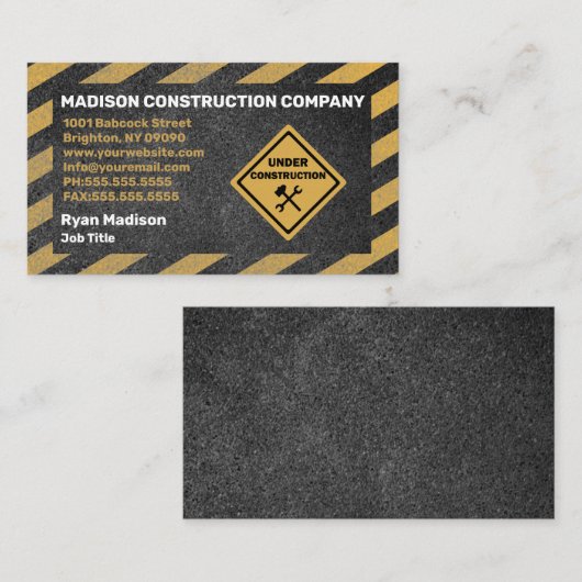 Konstruktion | Contractor Business Card Visitenkarte (Vorne/Hinten)