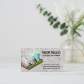 Konstruktion | Entwicklung von Immobilien Terminkarte (Stehend Vorderseite)