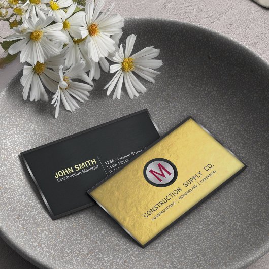 Konstruktion Gerahmter Monogramm-Imitate aus Metal Visitenkarte