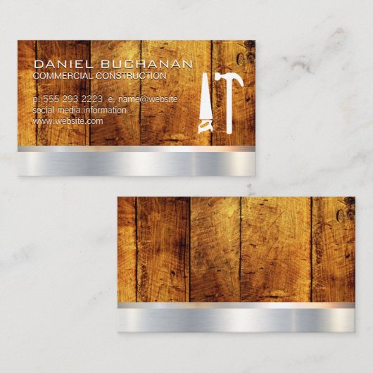 Konstruktion | Holz Metallisch | Sägen von Hammerw Visitenkarte (Vorne/Hinten)