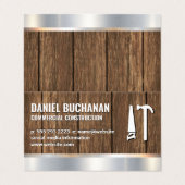 Konstruktion | Holz Metallisch | Sägen von Hammerw Visitenkarten (Außenseite Aufgefaltet)