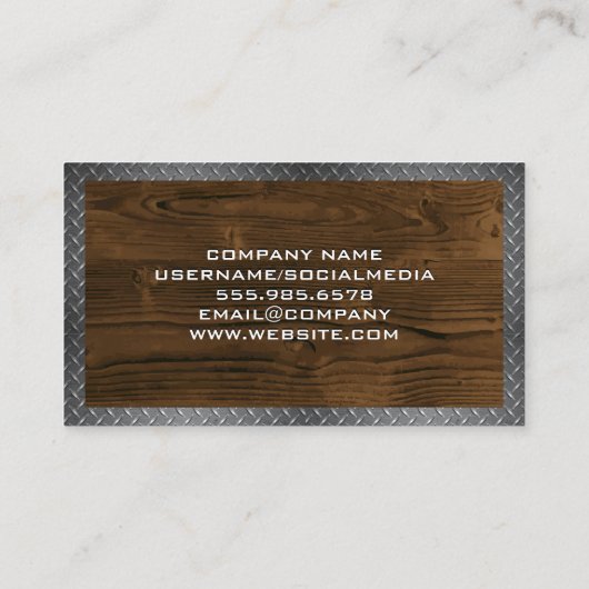 Konstruktion | Holzdiamant-Metall Visitenkarte (Rückseite)