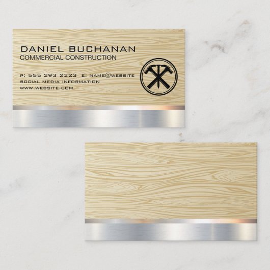 Konstruktion | Holzkörner | Hammer und Nail Visitenkarte (Vorne/Hinten)