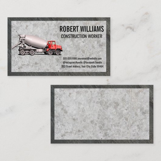 Konstruktion | Illustration zum Betonmischen von L Terminkarte (Vorne/Hinten)