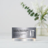 Konstruktion | Metallisch | Logo "Saunenhammer" Visitenkarte (Stehend Vorderseite)