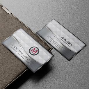 Konstruktion Monogram LOGO Black und Silver Metal Visitenkarte