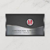 Konstruktion Monogram LOGO Black und Silver Metal Visitenkarte (Vorderseite)