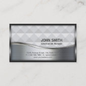 Konstruktion Monogram LOGO Black und Silver Metal Visitenkarte (Rückseite)