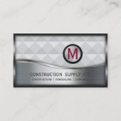 Konstruktion Monogram LOGO Black und Silver Metal Visitenkarte (Vorderseite)