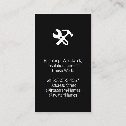 Konstruktion | Property Developer Gebäude Visitenkarte (Rückseite)