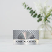 Konstruktion | Saat | Metallisches Grip-Muster Visitenkarte (Stehend Vorderseite)